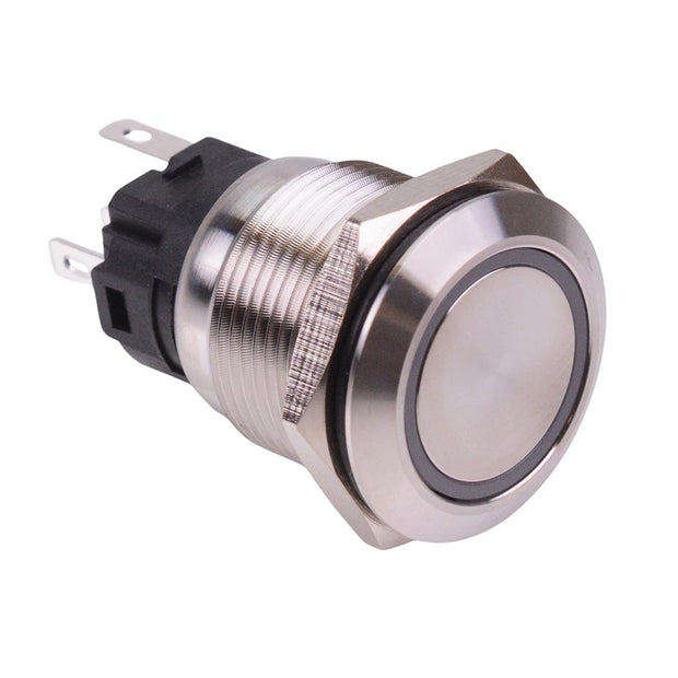 White 19mm Latching Anti Vandal Push Button Switch SPDT 12V NO/NC