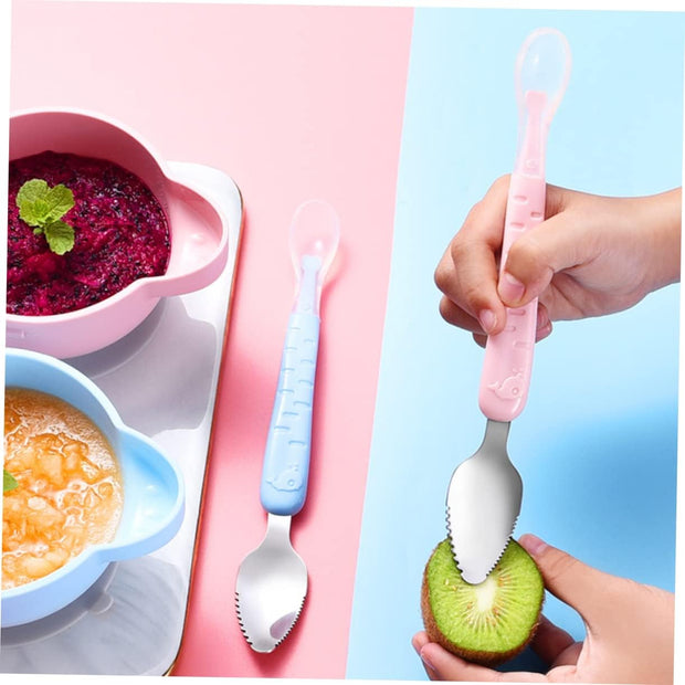 2-in-1 Silicone Baby Spoon – Soft & Safe Feeding Tool