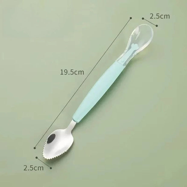 2-in-1 Silicone Baby Spoon – Soft & Safe Feeding Tool