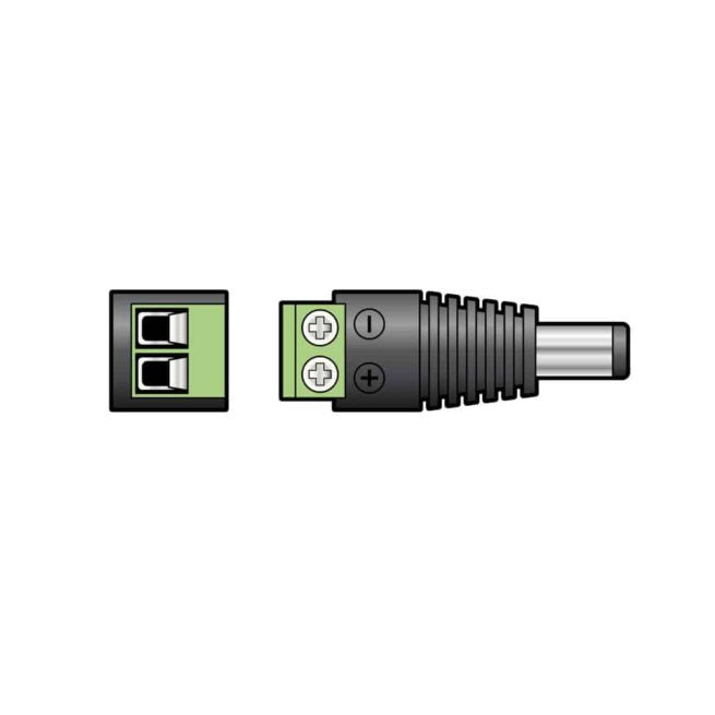 2.5mm x 5.5mm Male DC Connector Plug with Screw Terminals