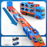 3-in-1 Car Transporter Truck with Racetrack & Toy Cars
