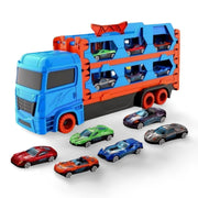 3-in-1 Car Transporter Truck with Racetrack & Toy Cars