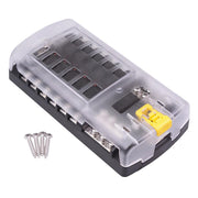 12 Way Standard Blade Fuse Box with LED Indication + Negative Busbar 100A