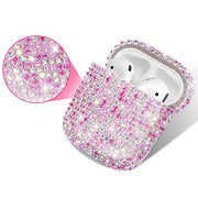 HongHushop Diamond Airpods Case Cover Compatible with Apple AirPods 1&2 Bling Handmade Rhinestone Protective Charging Cases for Apple Airpods Airpods 2 and 1 (Rose gold)