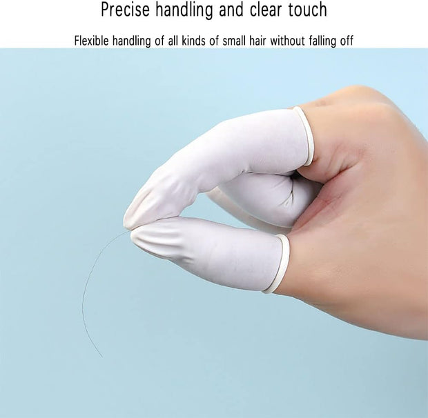 200 Count Latex Finger Cots, Disposable Fingertips Protector Finger Covers, Medium Anti Static Rubber Fingertip Protective Finger Cots for Electronic Repair, Handmade Apply