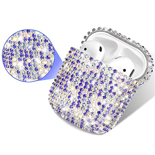 HongHushop Diamond Airpods Case Cover Compatible with Apple AirPods 1&2 Bling Handmade Rhinestone Protective Charging Cases for Apple Airpods Airpods 2 and 1 (Rose gold)