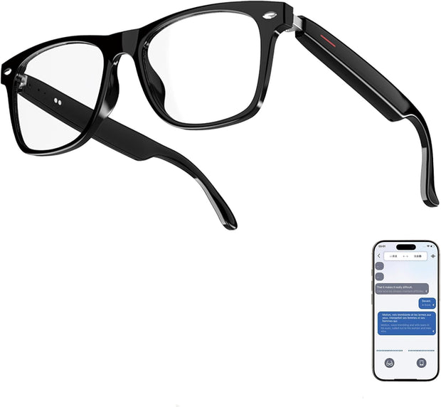 Smart Glasses for Men and Women, Open Ear Bluetooth Audio Glasses, Sunglasses Built in Mic & Speakers, Blue Light Filter & UV Pretection Polarized Lenses, IP65 Waterproof Bluetooth Glasses, E13 06