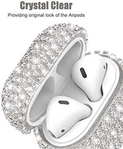 HongHushop Diamond Airpods Case Cover Compatible with Apple AirPods 1&2 Bling Handmade Rhinestone Protective Charging Cases for Apple Airpods Airpods 2 and 1 (Rose gold)