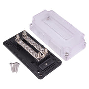 2*6 Way M4 Distribution Box with Clear Lid 300A 48VDC