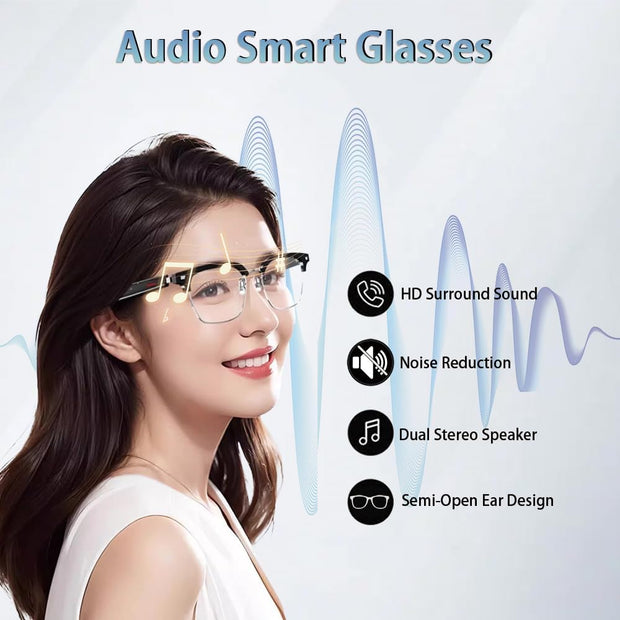 Smart Glasses for Men and Women, Open Ear Bluetooth Audio Glasses, Sunglasses Built in Mic & Speakers, Blue Light Filter & UV Pretection Polarized Lenses, IP65 Waterproof Bluetooth Glasses, E13 06