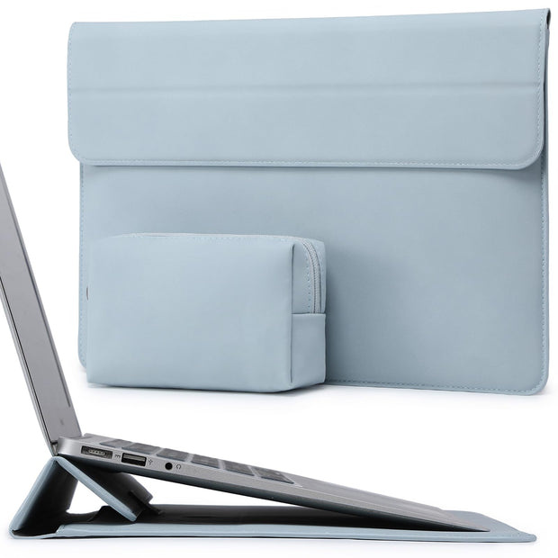 HYZUO 13 Inch Laptop Sleeve Case with Stand for 2025-2018 MacBook Air 13 M4 M3 M2 M1, 2025-2016 MacBook Pro 13 M2 M1, 13" iPad Pro/Air, Surface Pro 11/10/9, XPS 13, with Pouch, Beige