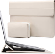 HYZUO 13 Inch Laptop Sleeve Case with Stand for 2025-2018 MacBook Air 13 M4 M3 M2 M1, 2025-2016 MacBook Pro 13 M2 M1, 13" iPad Pro/Air, Surface Pro 11/10/9, XPS 13, with Pouch, Beige