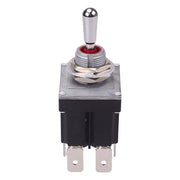 (On)-Off-(On) Momentary Sealed 12mm Toggle Switch DPDT 12A IP68