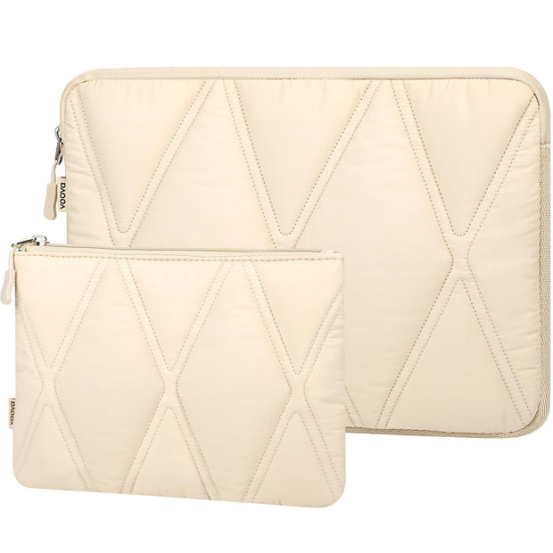Voova Puffy Laptop Sleeve Carry Case 14-15 Inch, Computer Cover Bag with Accessories Pouch for MacBook Air M2/M3 15, MacBook Pro 14/15, 15” Surface Laptop 5/4, hp chromebook 14, Mint Green