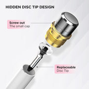 Samsung Pen, Capacitive Disc Tip Pencil & Magnetic Cap Stylus Compatible with All Touch Screens, Pens for iPad pro/iPad 6/7/8th/iPhone, Samsung Galaxy s Ultra Pen, Chromebook,Touch Pad (White)
