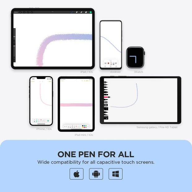 Samsung Pen, Capacitive Disc Tip Pencil & Magnetic Cap Stylus Compatible with All Touch Screens, Pens for iPad pro/iPad 6/7/8th/iPhone, Samsung Galaxy s Ultra Pen, Chromebook,Touch Pad (White)