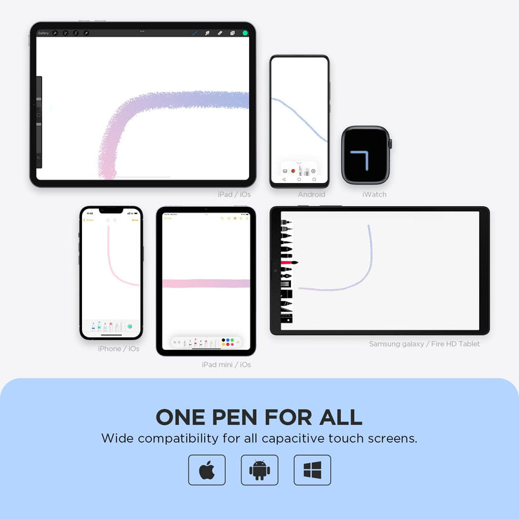 Samsung Pen, Capacitive Disc Tip Pencil & Magnetic Cap Stylus Compatible with All Touch Screens, Pens for iPad pro/iPad 6/7/8th/iPhone, Samsung Galaxy s Ultra Pen, Chromebook,Touch Pad (White)