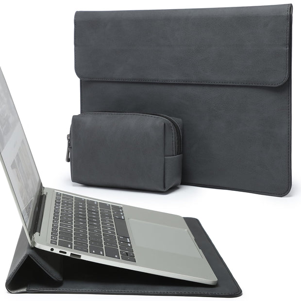 HYZUO 13 Inch Laptop Sleeve Case with Stand for 2025-2018 MacBook Air 13 M4 M3 M2 M1, 2025-2016 MacBook Pro 13 M2 M1, 13" iPad Pro/Air, Surface Pro 11/10/9, XPS 13, with Pouch, Beige