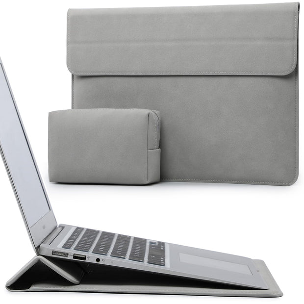 HYZUO 13 Inch Laptop Sleeve Case with Stand for 2025-2018 MacBook Air 13 M4 M3 M2 M1, 2025-2016 MacBook Pro 13 M2 M1, 13" iPad Pro/Air, Surface Pro 11/10/9, XPS 13, with Pouch, Beige