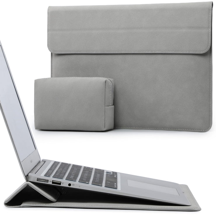 HYZUO 13 Inch Laptop Sleeve Case with Stand for 2025-2018 MacBook Air 13 M4 M3 M2 M1, 2025-2016 MacBook Pro 13 M2 M1, 13" iPad Pro/Air, Surface Pro 11/10/9, XPS 13, with Pouch, Beige