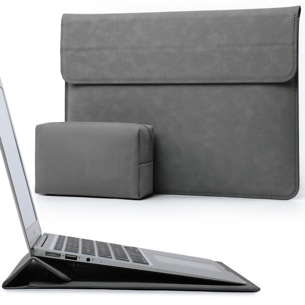 HYZUO 13 Inch Laptop Sleeve Case with Stand for 2025-2018 MacBook Air 13 M4 M3 M2 M1, 2025-2016 MacBook Pro 13 M2 M1, 13" iPad Pro/Air, Surface Pro 11/10/9, XPS 13, with Pouch, Beige