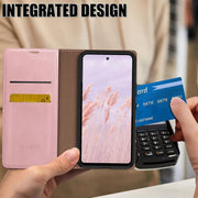 HUOUH for Samsung Galaxy A36 Wallet case with RFID Blocking PU Leather,Flip Folio Book covers,Credit Card Holder Shockproof Phone case Women Men for Samsung A36 case Rose Gold