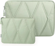 Voova Puffy Laptop Sleeve Carry Case 14-15 Inch, Computer Cover Bag with Accessories Pouch for MacBook Air M2/M3 15, MacBook Pro 14/15, 15” Surface Laptop 5/4, hp chromebook 14, Mint Green