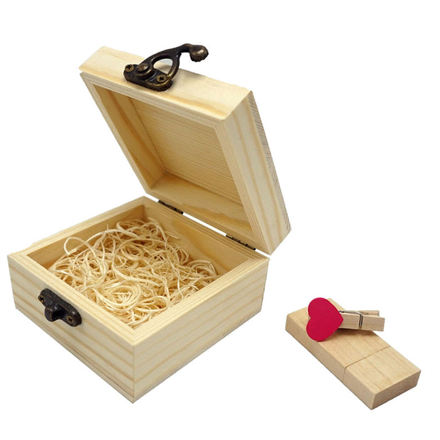 Desuerte Handmade Premium Walnut Wood Gift Box with 16GB USB Drive - Ideal for Weddings, Anniversaries, and Parties