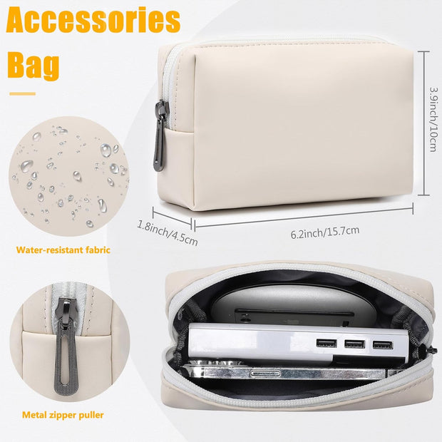 HYZUO 13 Inch Laptop Sleeve Case with Stand for 2025-2018 MacBook Air 13 M4 M3 M2 M1, 2025-2016 MacBook Pro 13 M2 M1, 13" iPad Pro/Air, Surface Pro 11/10/9, XPS 13, with Pouch, Beige
