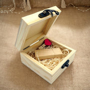 Desuerte Handmade Premium Walnut Wood Gift Box with 16GB USB Drive - Ideal for Weddings, Anniversaries, and Parties