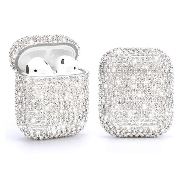 HongHushop Diamond Airpods Case Cover Compatible with Apple AirPods 1&2 Bling Handmade Rhinestone Protective Charging Cases for Apple Airpods Airpods 2 and 1 (Rose gold)