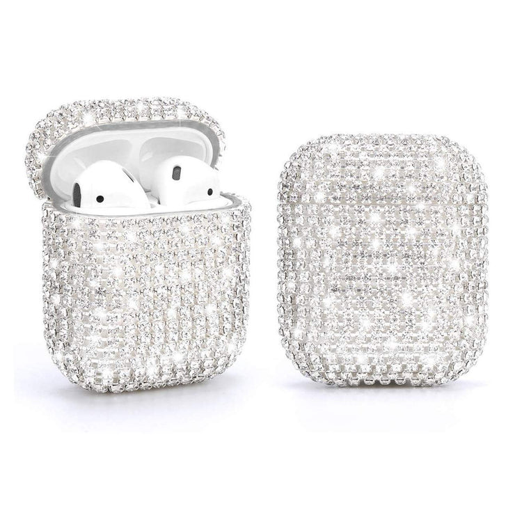 HongHushop Diamond Airpods Case Cover Compatible with Apple AirPods 1&2 Bling Handmade Rhinestone Protective Charging Cases for Apple Airpods Airpods 2 and 1 (Rose gold)