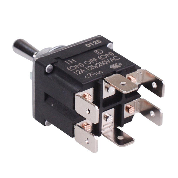 (On)-Off-(On) Momentary Sealed 12mm Toggle Switch DPDT 12A IP68