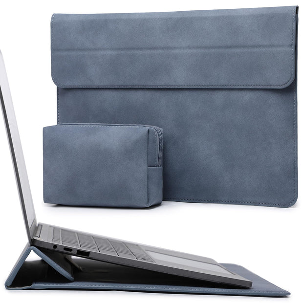 HYZUO 13 Inch Laptop Sleeve Case with Stand for 2025-2018 MacBook Air 13 M4 M3 M2 M1, 2025-2016 MacBook Pro 13 M2 M1, 13" iPad Pro/Air, Surface Pro 11/10/9, XPS 13, with Pouch, Beige