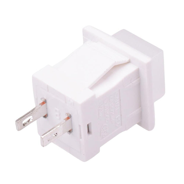 White On-Off Latching Square Push Button Switch SPST 6A