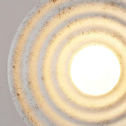Wall Lamp Rippled Resin Round Shade Gentle Glow for Modern Spaces