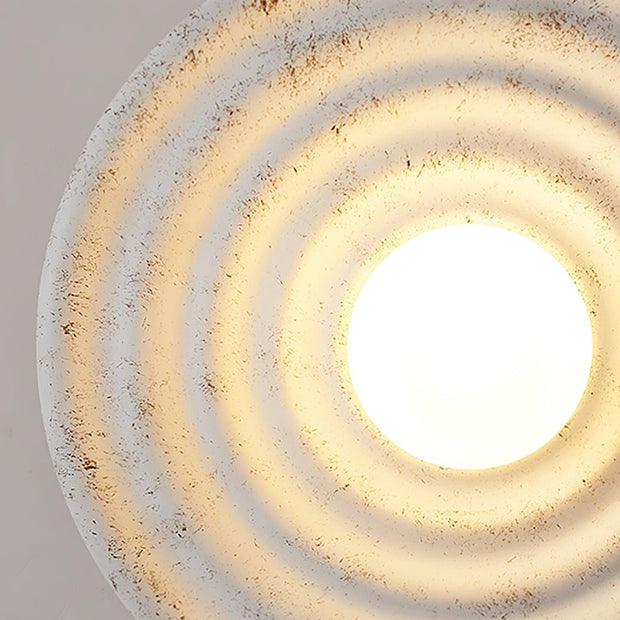 Wall Lamp Rippled Resin Round Shade Gentle Glow for Modern Spaces