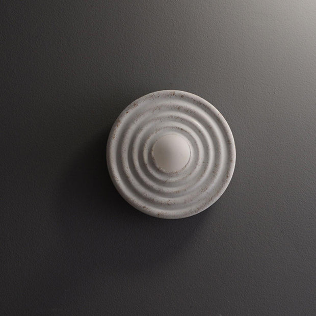 Wall Lamp Rippled Resin Round Shade Gentle Glow for Modern Spaces