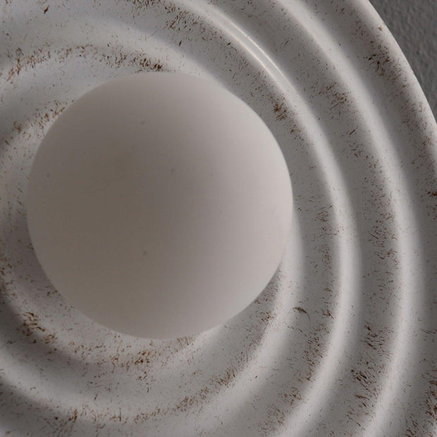 Wall Lamp Rippled Resin Round Shade Gentle Glow for Modern Spaces