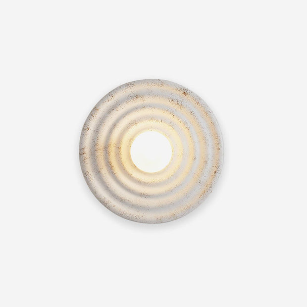 Wall Lamp Rippled Resin Round Shade Gentle Glow for Modern Spaces