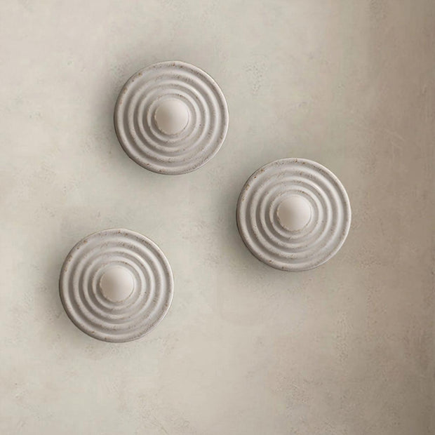 Wall Lamp Rippled Resin Round Shade Gentle Glow for Modern Spaces