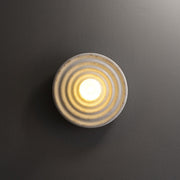 Wall Lamp Rippled Resin Round Shade Gentle Glow for Modern Spaces