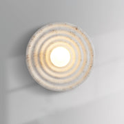 Wall Lamp Rippled Resin Round Shade Gentle Glow for Modern Spaces