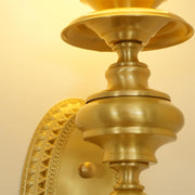 Wall Lamp Sculpted Brass Body Globe Shade Classic Elegant Statement