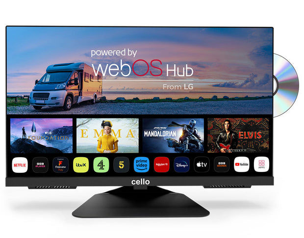 22″ Smart WebOS 12-Volt TV with DVD & Perfect Pitch Sound (EU)