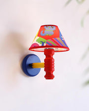 Wall Lamp with Cartoon Fabric Shade and Metal Arm Kids Room