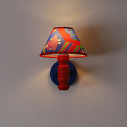 Wall Lamp with Cartoon Fabric Shade and Metal Arm Kids Room