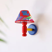 Wall Lamp with Cartoon Fabric Shade and Metal Arm Kids Room