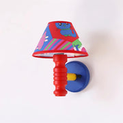 Wall Lamp with Cartoon Fabric Shade and Metal Arm Kids Room