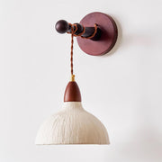 Wall Lamp Rice Paper Shade Wood Arm